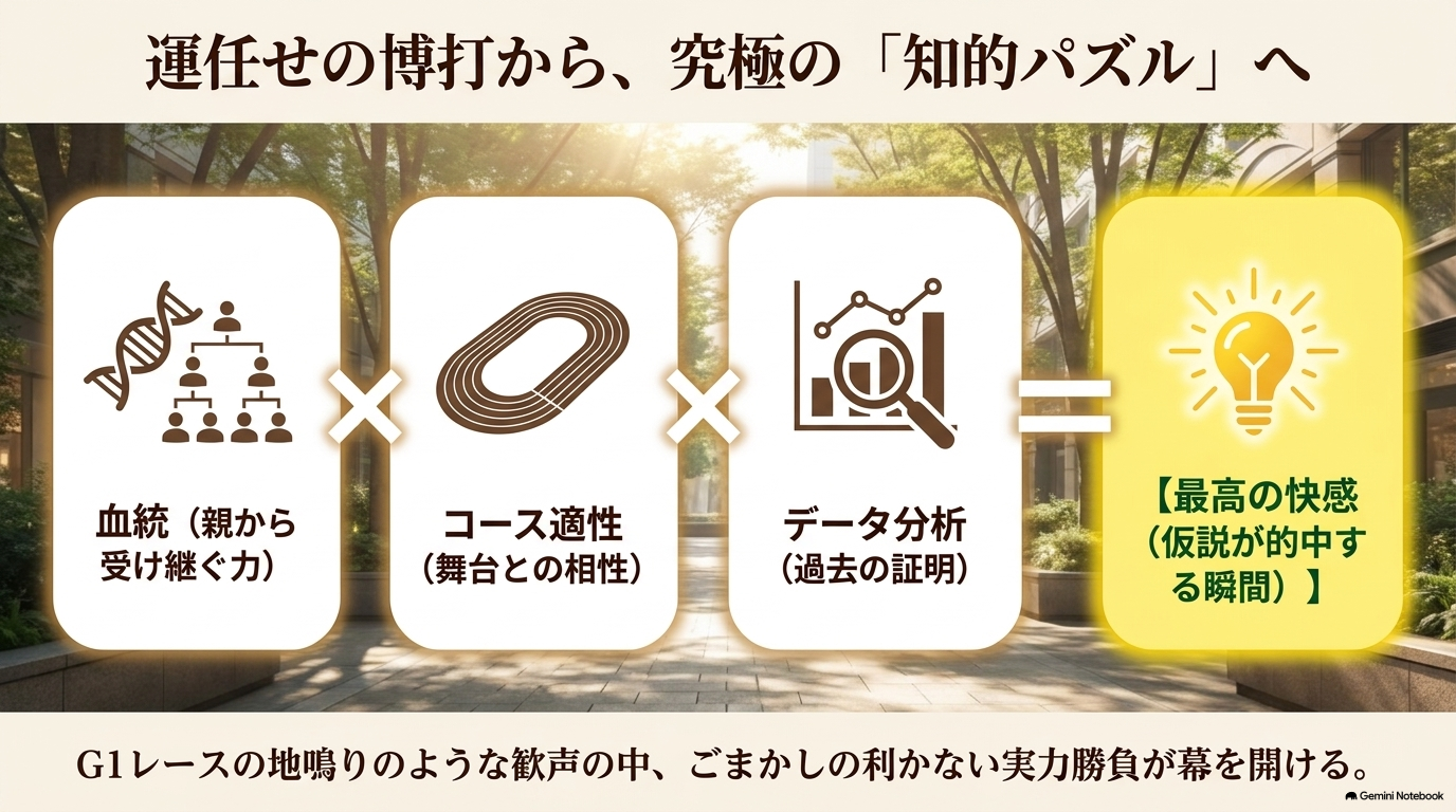 運任せの博打から、血統・コース適性・データ分析を用いた究極の知的パズルへ