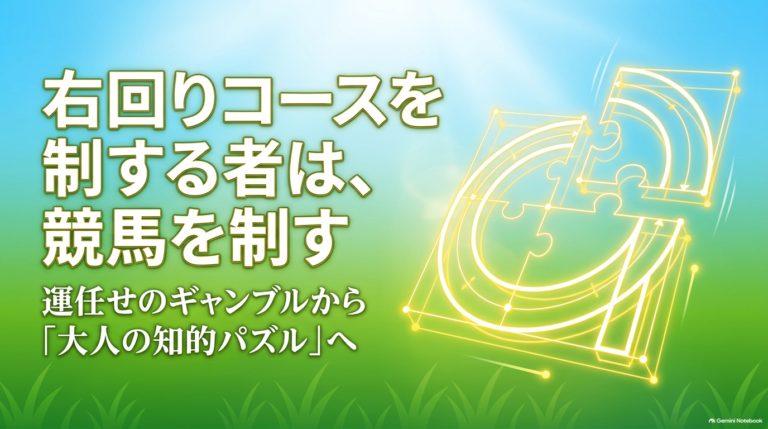 競馬を運任せのギャンブルから大人の知的パズルへと定義づけるスライド資料