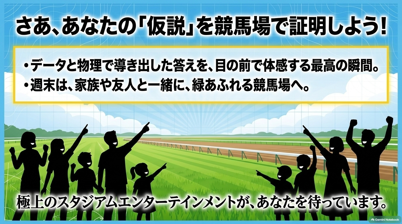 週末に家族や友人と緑あふれる競馬場を訪れ、導き出した仮説を目の前で体感する極上のスタジアムエンターテインメントの光景