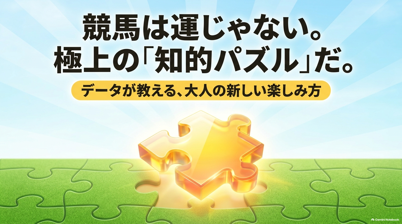 競馬は運任せのギャンブルではなく極上の知的パズルであるというコンセプトを示す、データが教える大人の新しい楽しみ方の表紙画像